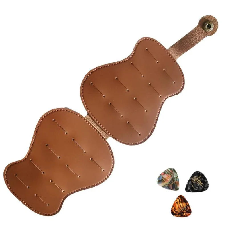 PU Leather Thumb Pick Holder Plectrum Storage Bag Wallet Guitar Pick Case for Ukulele Musical Instrument Accessories