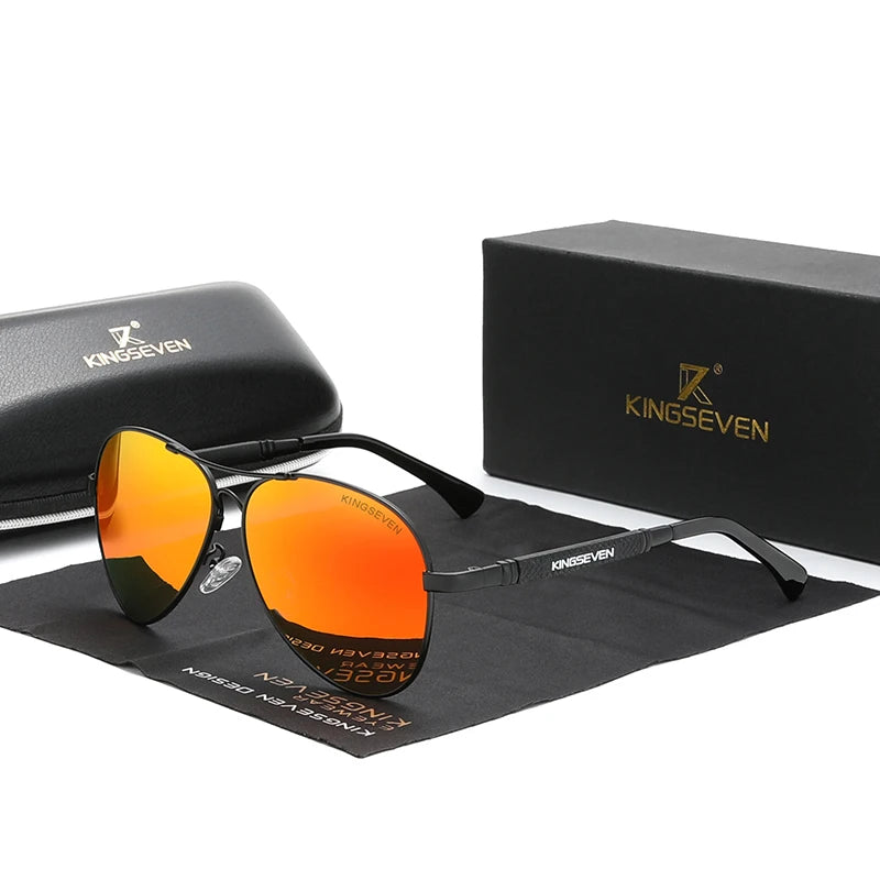 KINGSEVEN's Trendy and Trendy Trend High-quality Titanium Alloy Male pilot Sunglasses Glasses Oculos De Sol 7730