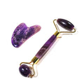 2023 Hot Selling OEM Private Label Wholesale Metal Welded Natural Amethyst Pink Jade Roller for Face