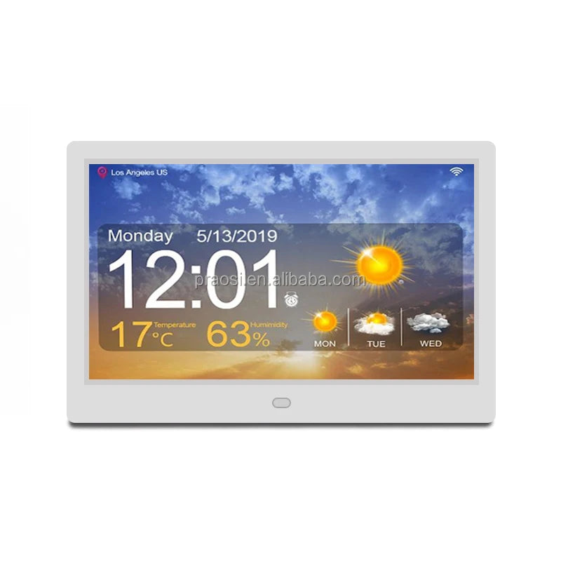 10.1 Inch Digital Alarm Clock High Resolution Weather Temperature Display Modern for Dementia Alzheimer's Memory Loss Patients