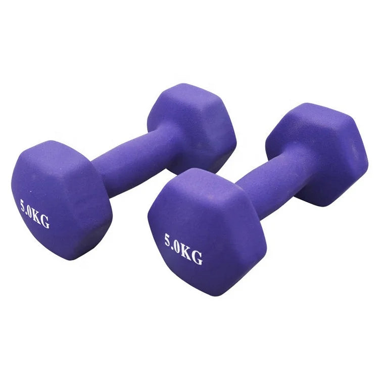New Trend Hexagonal Neoprene Dumbbells Gym Hex Weights Dumbbells Set kg