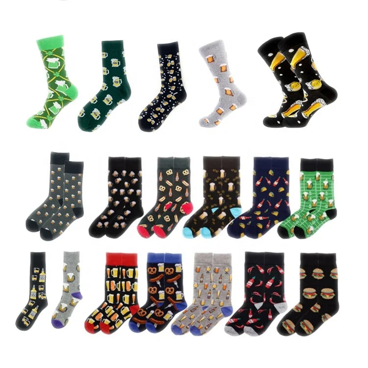 Cotton Sock Kirin Customize Cerveza Food Designer Winter Crew Stylish Men Beer Colorful Fashion Socks Funny