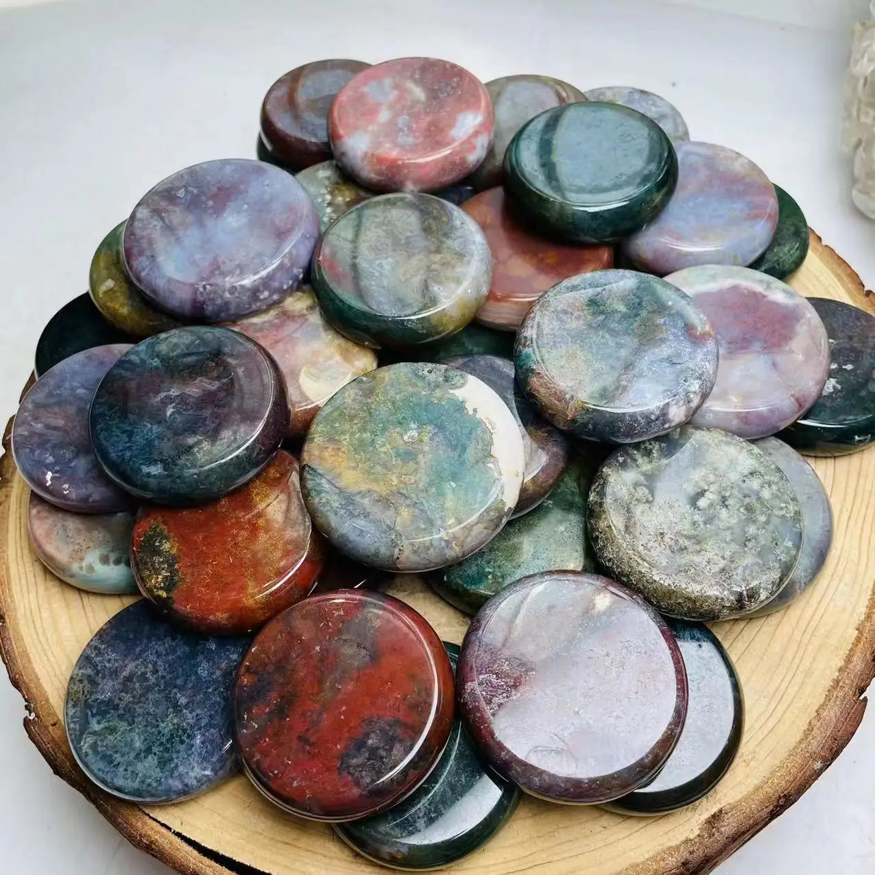 Wholesale Natural Crystal Stone Polished Ocean Jasper Slab for Home Decoration