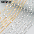 C297 DIY Chain 1m/Lot 18k Gold Rhodium Plated Copper Zircon Handmade Jewelry Making Accessories for Bracelets Necklaces