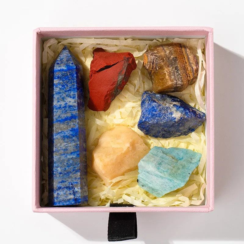 Wholesale Polished Crystal Stone Set Natural Quartz Healing Stones Tower with Love Theme Eco-Friendly Gift Box for Meditation MegaBDM