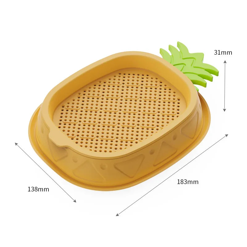 Juicepet Eco-friendly Funny Plastic Pineapple Shape Hydroponic Planting Box Cat Grass Soilless Wheat Seeds Chew Toy Pet Toy