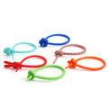 Candy Color Silicone Tie Heart-shaped Flower Star Silicone Material Live Buckle Cable Ties Reusable Bag Accessories Lanyard V163