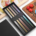Chufei Children Korean Japanese Minimalist Stainless Steel Chopstick Rests Holder Custom Chopsticks with Gift Box for Graduation