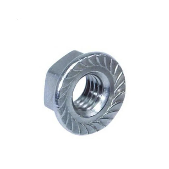 Factory Standard Thread Steel Zinc Galvanized Hex Hexagon Flange Metal Lock Nut DIN6923