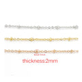 2mm O Type Stainless Steel Gold Steel Rose Gold Chain with Ball Beads Charm for Pendant Necklace Jewelry