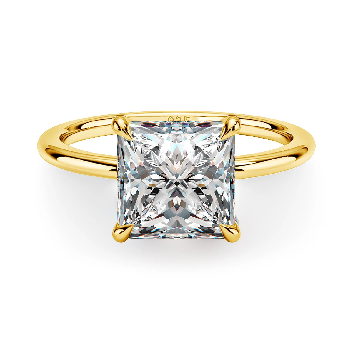 Fine Jewellery 925 Sterling Silver Ring Princess Cut 0.8 Carats 1.5 Carats Moissanite Engagement Ring