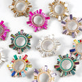 Claw Chain Series Alloy Glass Rhinestone Sun Flower Earrings Fashion Girl Full Rhinestone Dinner Earrings Jewelry