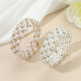 Wholesale Cheap Handmade Accessory Pearl Bracelet Fashion Alloy Pearl Bracelet