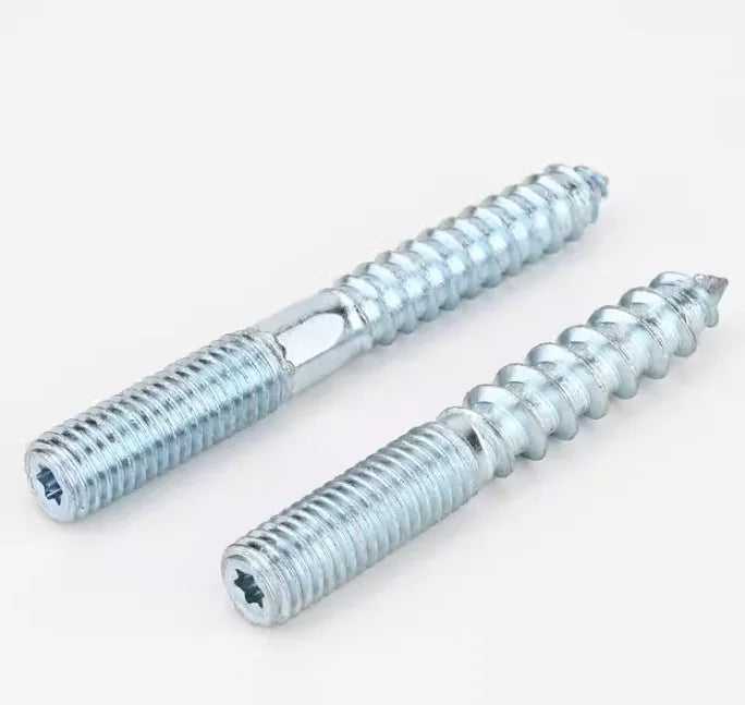 M6 M8 M10 M12 Wood to Metal Zinc Plated Hanger Bolts Dowel Screws Wood Furniture Screws