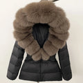 OFTBUY Women's Winter White Shearling Duck Coat Thick Warm Long Jacket with Casual Style Natural Fox Fur Hood Outerwear