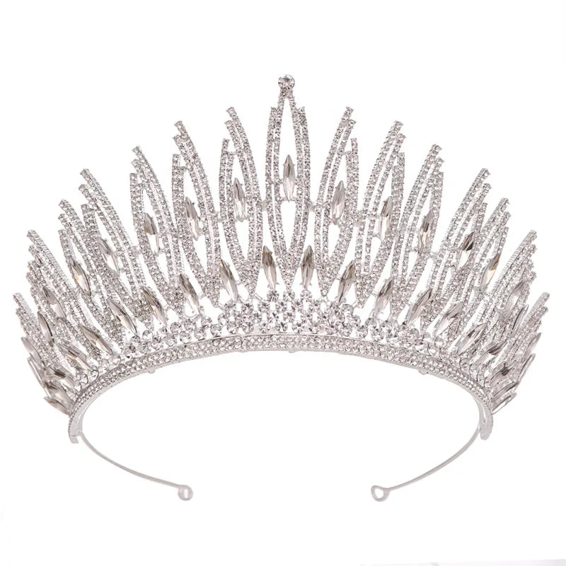 Luxurious Rhinestone Crystal Gold Wedding Crown Bridal Tiara Women Beauty Pageant Hair Accessories Crown