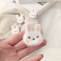 ShangHai Girls Sweet Fluffy Star Hairpins Children Kids Fur Bobby Pin Solid Color Rabbit Cherry Hair Clip Cute Side Hair Grip