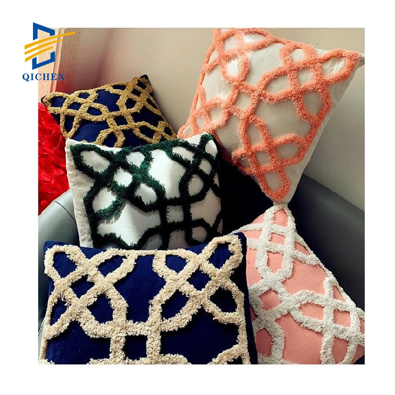 Innermor Tufed Boho Moroccan Luxury Geometric Sofa Throw Pillow Cotton Embroidery Cover for Living Room Chair Car Cushions Home