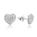 Beautiful Dainty 925 Sterling Silver Jewelry Female Heart Shaped Earrings
