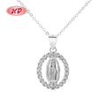 Fashion Luxury Bulk Aaa Zirconia Sterling Silver Charm Religion Christianity Necklaces Pendant Jewellery Wholesale