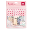 Deli TP514 8pcs/card Metal Binder Clips for School Students Data Folder test Paper Folder 264card*8pcs=2112pcs Per Carton Set