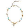 Bohemia Summer Beach Jewelry Turquoise Conch Anklets and Starfish Shell Bracelets Fashion Forward for Beachgoers