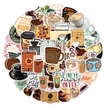 50 Pcs DIY Graffiti Guitar Sticker Vinyl Waterproof Stationary Stickers for Laptop Luggage Scrapbook Coffee Stickers