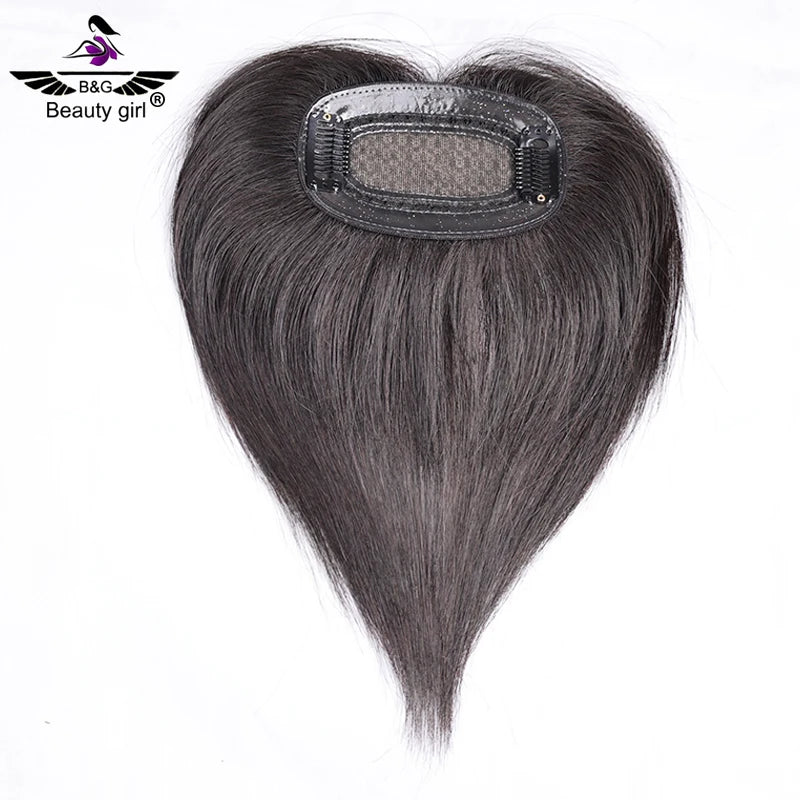 Natural Brazilian Virgin Hair Hand Made Silk Base Straight Natural Black Color Mini Size Human Hair Clip in Bangs