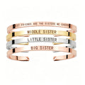 Creative Friendship Bracelets Little Big Middle Sister Bangle Sisters Jewelry Birthday Present Graduation Gift for Best Friends