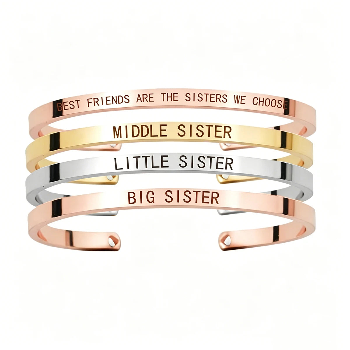 Creative Friendship Bracelets Little Big Middle Sister Bangle Sisters Jewelry Birthday Present Graduation Gift for Best Friends
