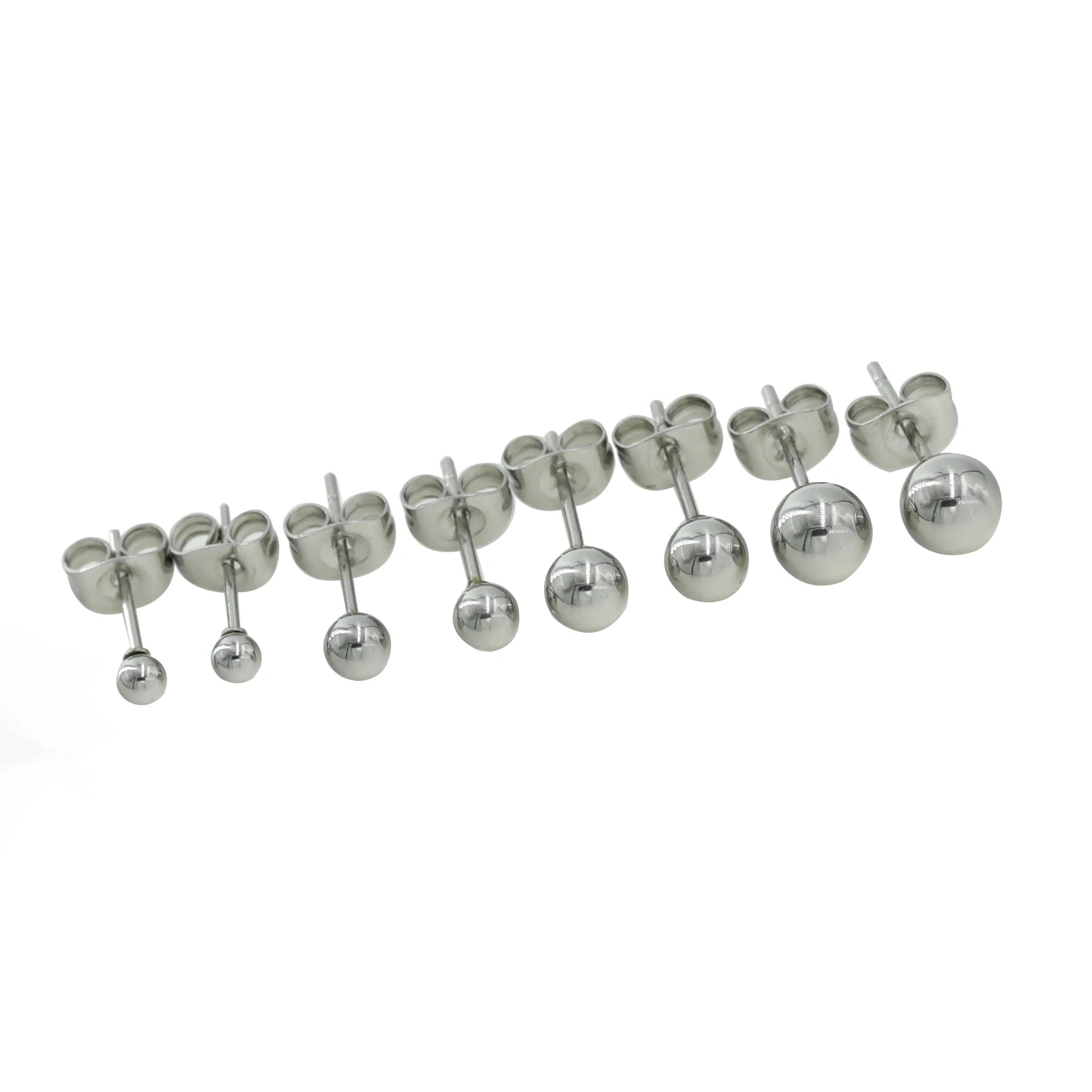 Wholesale Minimalist Stainless Steel Jewelry Round Bead Ball Stud Earrings for Women Without Earring Backs