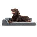 Deluxe Plush L-Shaped Orthopedic Pet Bed Waterproof Lining Bolster Sleeping Sofa with Lumbar Pillows & Seat Cushions