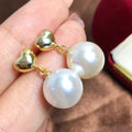 E1766 11-12mm DIY Natural Freshwater Pearl Charm Earrings Mounting Accessory 925 Sterling Silver Gold Plated  Jewelry for Women