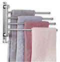 Wall Mounted Modern Nickel Finish 4-Arm Towel Rack SUS304 Stainless Steel Towel Bar Space Saving Towel Hanger for Bathroom