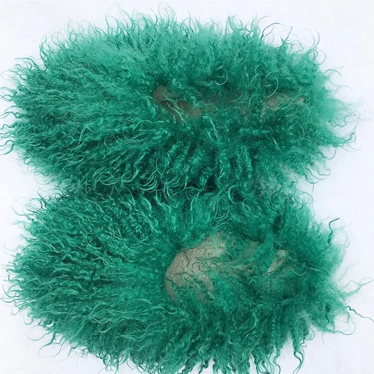 Large Size Foreign Trade Women's Shoes Plush Toe Light and Comfortable Home Fur slippers Women