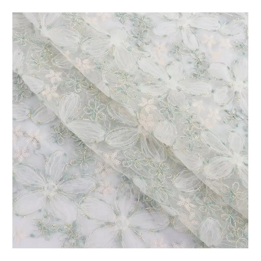 Hot Sale Wholesale Price Guipure Cord Lace Fabric Embroidery Fabric for Dresses
