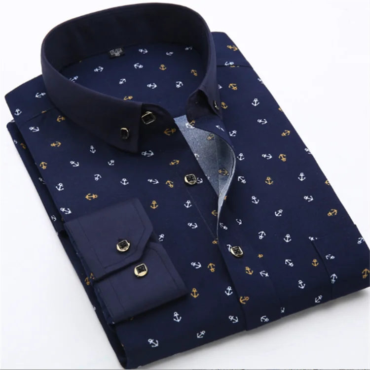 Wholesale Factory Price Men's Business Casual Long Sleeve Plaid Shirt New Wen's Long Sleeve Business Gentleman Shirt