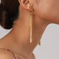 New Style Dainty 18K Gold Plated Stainless Steel Jewelry Waterproof Simple Bamboo Hoop Earrings for Women