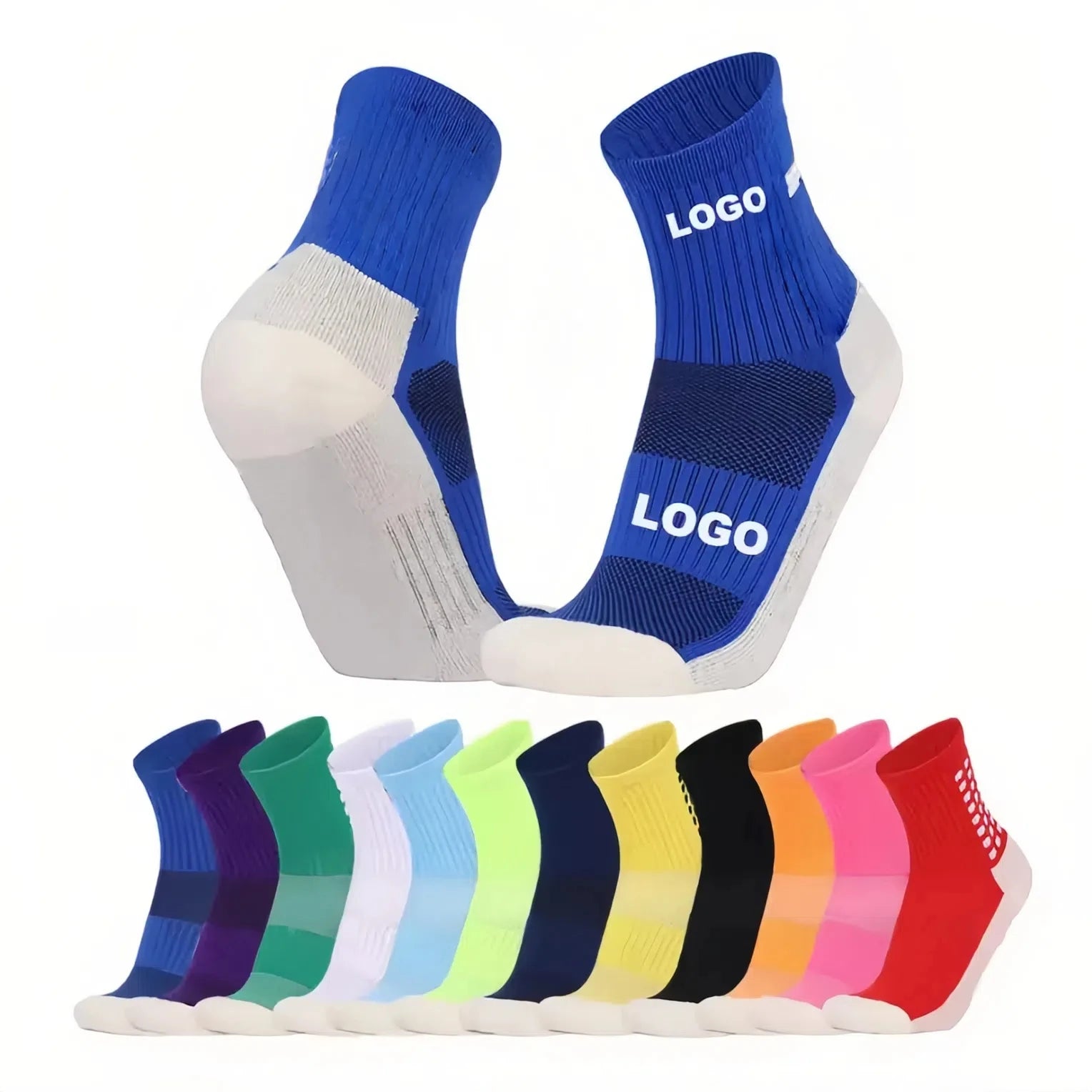 Custom Logo Performance Sports Non-slip Athletic Anti Slip Football Soccer Grip Socks for Men
