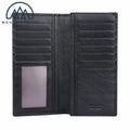 2025 Latest Custom Logo Minimalist ID Credit Card Holder Genuine Leather Wallet for Men Bifold Long Wallet