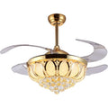 42 Inch Smart Home Lights Crystal Led Ceiling Fan Light Lamp Fan JY3112