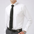 Men's Oversized Bamboo Fiber Long Sleeved Shirt Men's Non Ironing Business Casual Professional Solid Color Lining Clothing