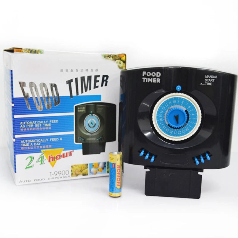Adjustable Automatic Aquarium Fish Feeder with Timer Dispenser Intelligent Auto Small Fish & Turtle Feeding Plastic Material