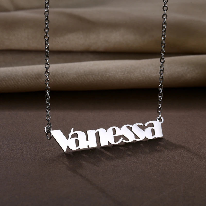 New Style Simple English Letters Glossy Mom Stainless Steel Necklace for Mother's Day Gift