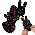 Easter Crafts Kit for Kids Scratch Art Easter Bunny Eggs Ornaments DIY Paper Craft Easter Party Favor Home Decorations