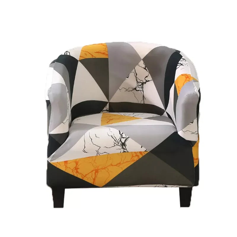 Single Seater Armchair Modern Elastic Breathable Geometric Design Spandex Slipcover for Living Room Furniture Home Textile