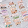 30pcs Custom Designer French Tip Press on Nails Wholesale Fake Artificial Nails 3D Luxury Handmade Soft Gels Press on Nails Set