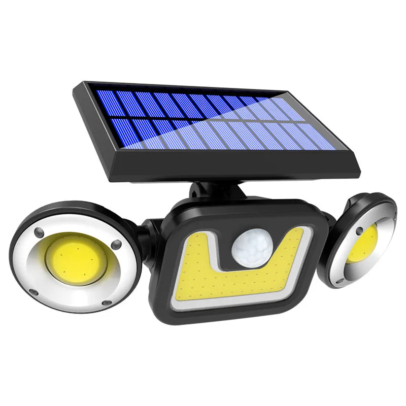 Howlighting IP65 Waterproof Small 3 Head Solar Motion Sensor Outdoor LED Garden Security Emergency Remote Control Wall Lamp