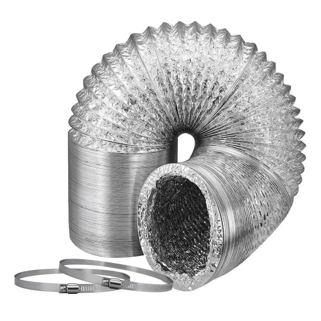 Chin up RHX-AD14 14'' 25ft Double-Layer Aluminum Ducting with 2pc Clamps for HVAC Home Greenhouse & Garden Work
