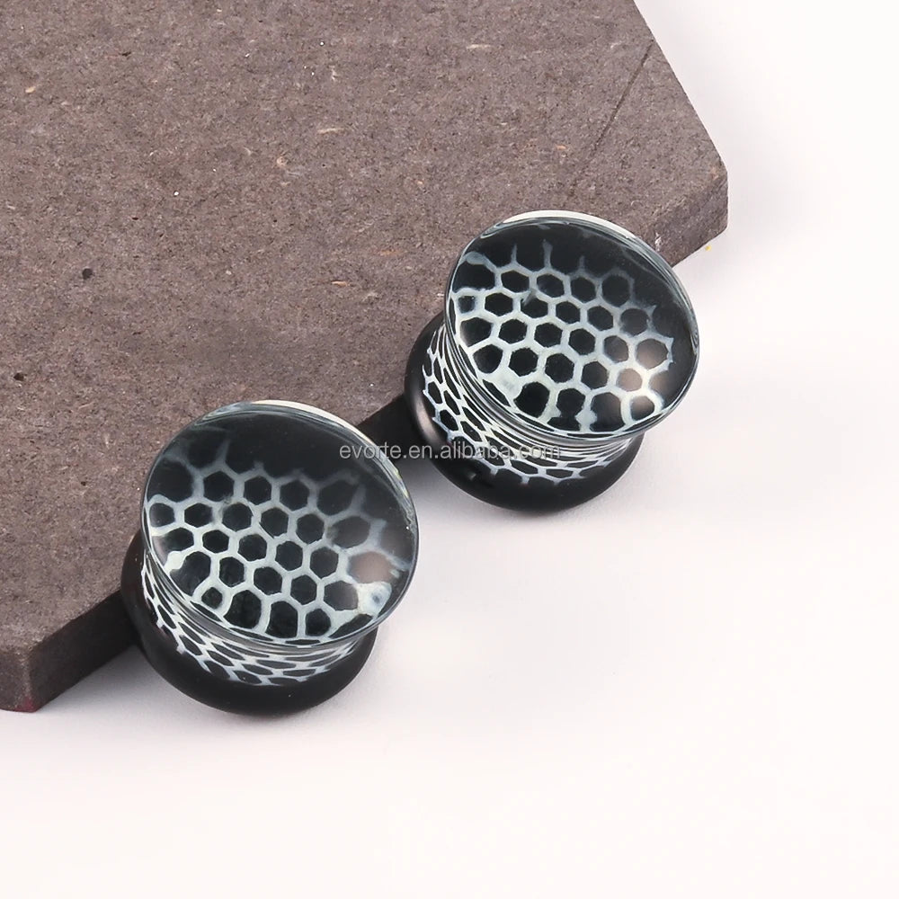 Evorte Piercing Factory Direct Wholesale Glass Ear Gauge Plug Tunnel Expander Stretcher Helix Conch Tragus Nose Lip Body Jewelry